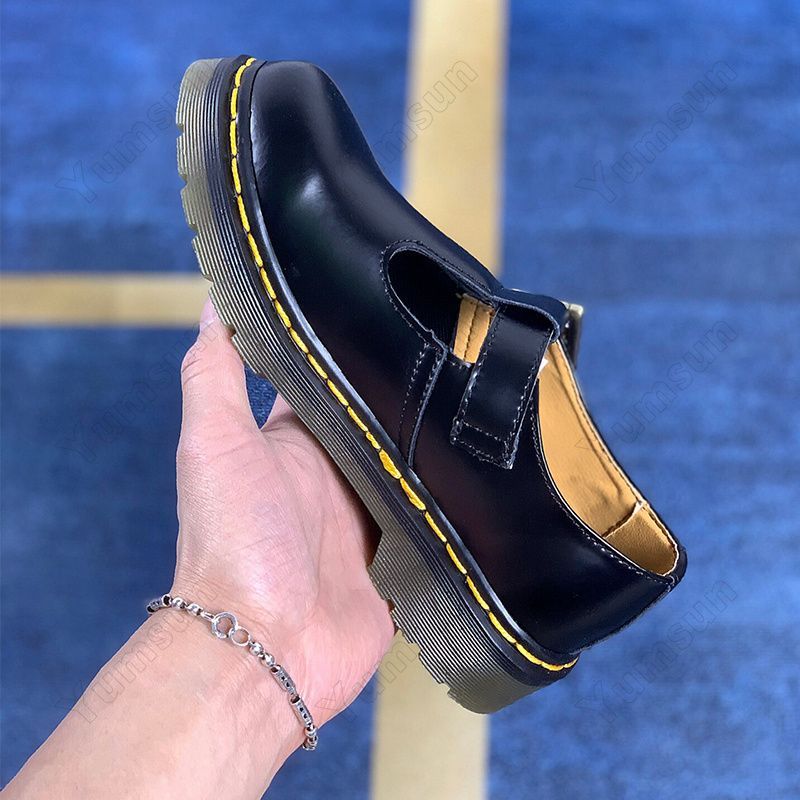 Dr.Martens  ドクターマーチン レディース メリージェーン POLLEY Tバーシューズ 1461 ブラック 革靴 黒 シューズ レザー ワーク ショート 女性