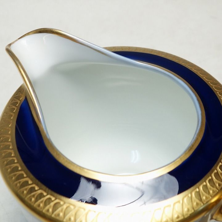 美品＊大倉陶園OKURA瑠璃片葉金蝕ティーポットシュガークリーマー