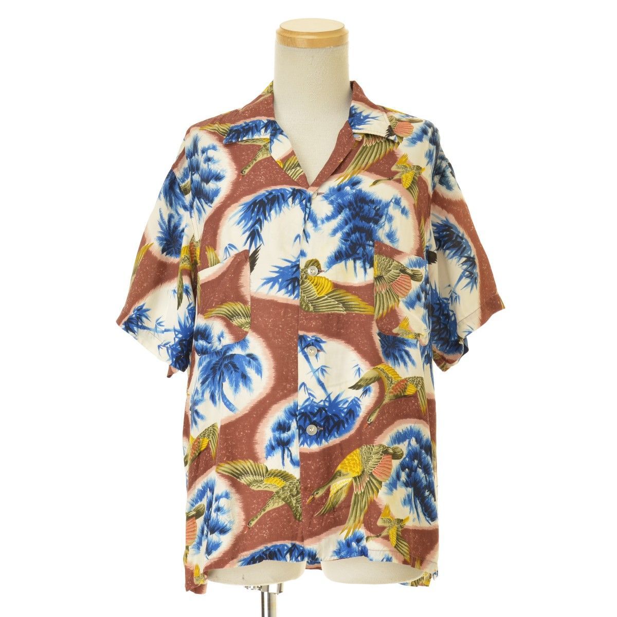 Penney’s レーヨン アロハシャツ 総柄 ハワイアン 半袖 日本製 PENNEYS】60s 日本製 レーヨンアロハ半袖シャツ - メルカリ