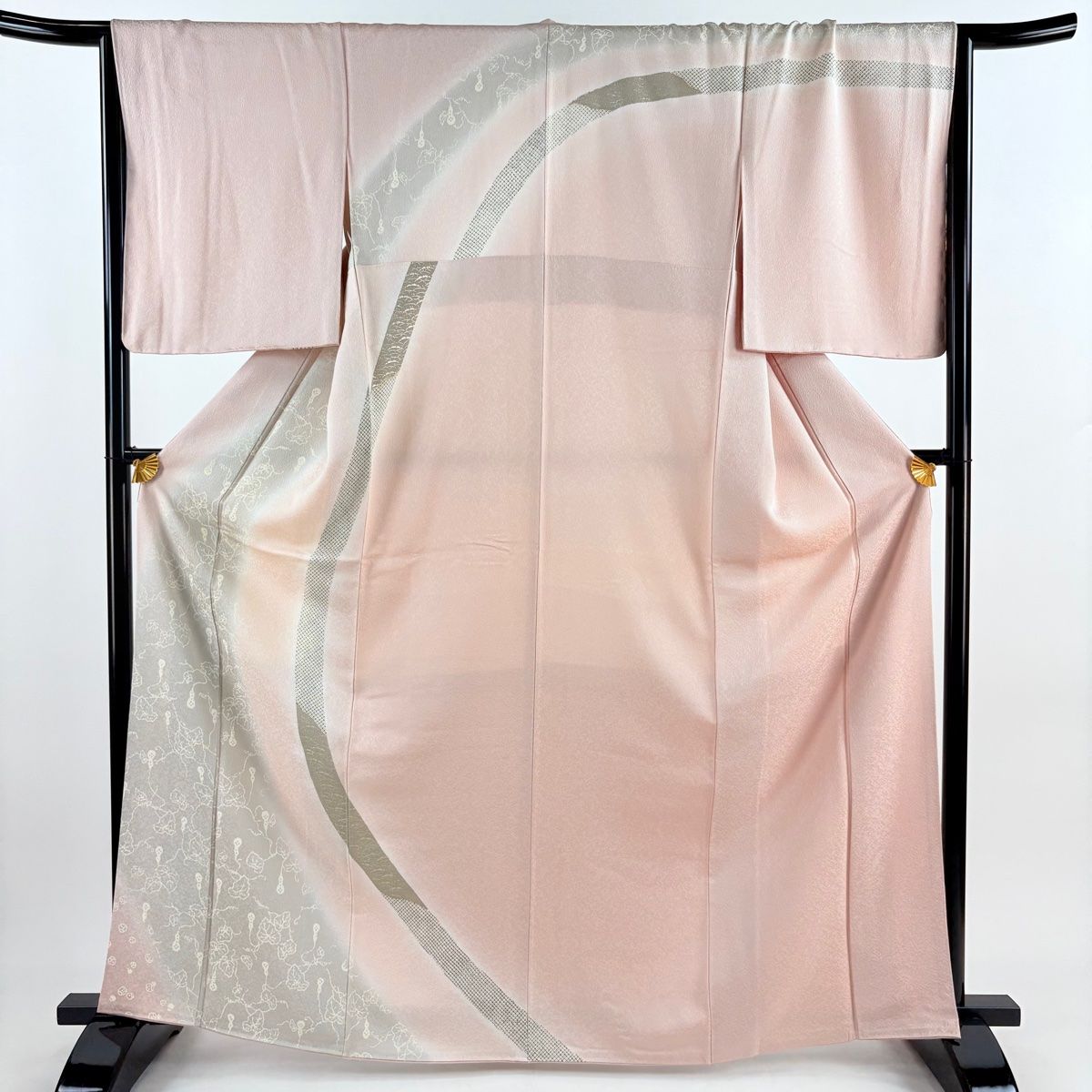 付下げ 身丈166cm 裄丈66cm M 袷 袋帯セット 瓢箪 雪芝 銀彩 染め分け