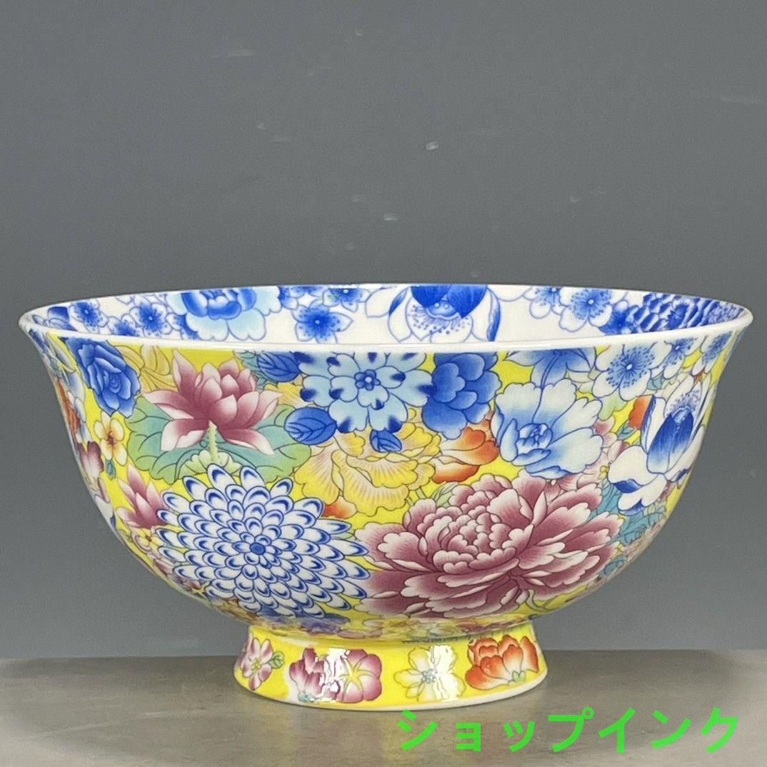 緑底琺瑯彩八吉祥蓮華高脚杯 陶磁器 現代工芸品 美術品 装飾品 置物 蒔金琺瑯彩六方玉壺春瓶 景徳鎮 陶磁器 装飾品 現代工芸品 美術