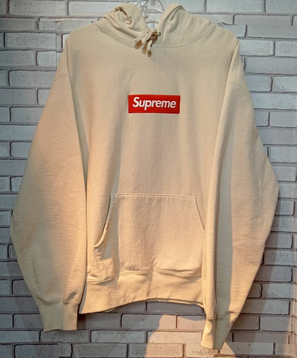 Supreme シュプリーム box logo hooded sweatshirt stone パーカー サイズL ホワイト ストリート