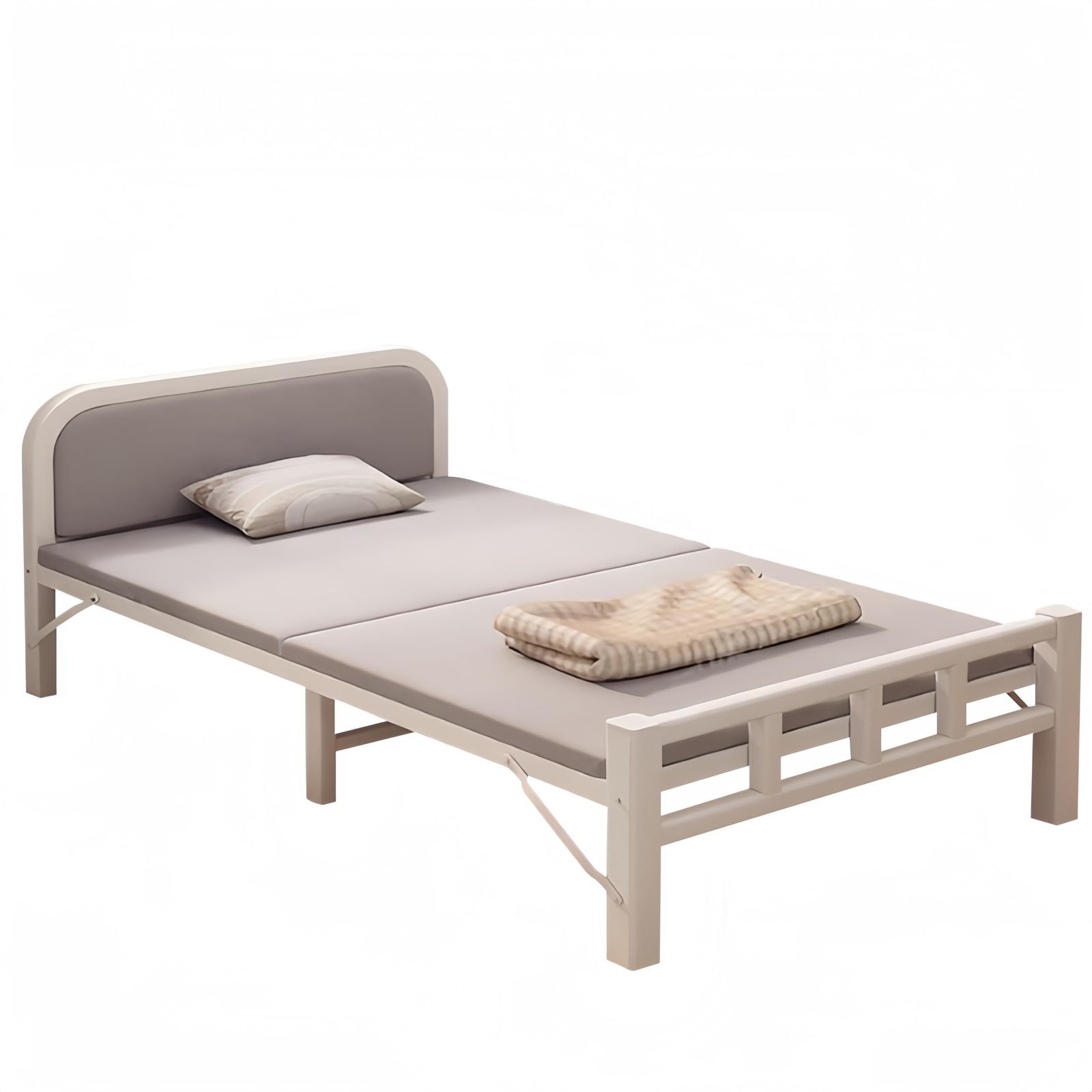 簡易ベッド シングル 折りたたみベッド コンパクト収納 室内外兼用 組立不要 リクライニング パイプベッド Artispro 一人暮らし 仮眠 残業 防災用 介護用 完成品 ホワイト 幅100CM