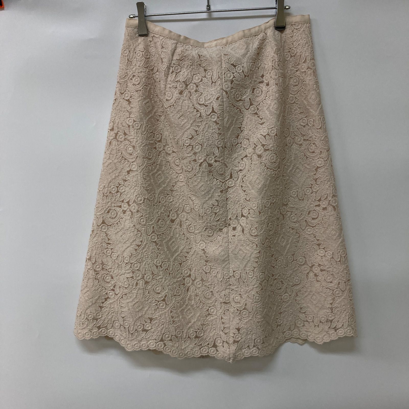 DAKS ダックス ひざ丈スカート フレアスカート レース ベージュ 日本製 