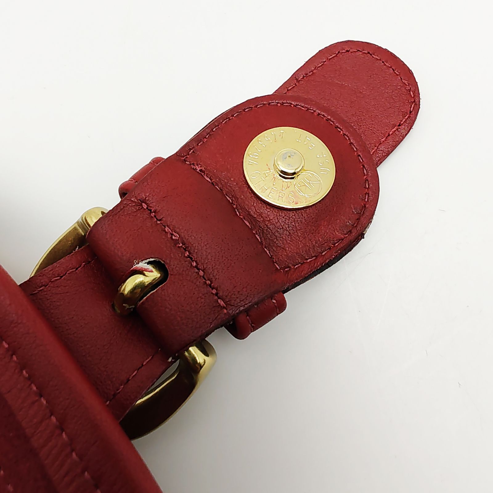 コーチ リュックサックバッグ レッド レザー ゴールド金具