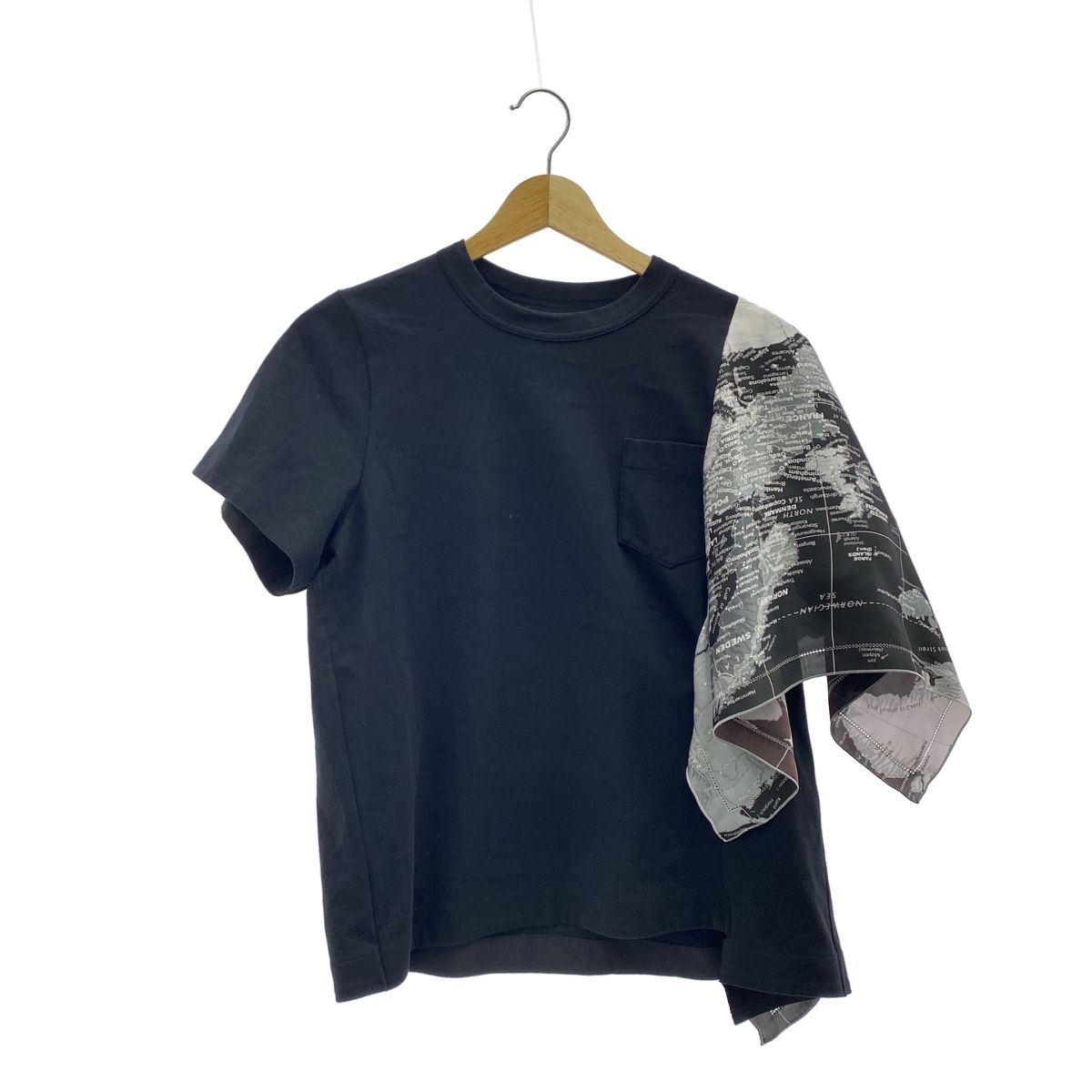 sacai | サカイ | World Map T-Shirt レイヤード Tシャツ カットソー | 1 | ブラック | レディース