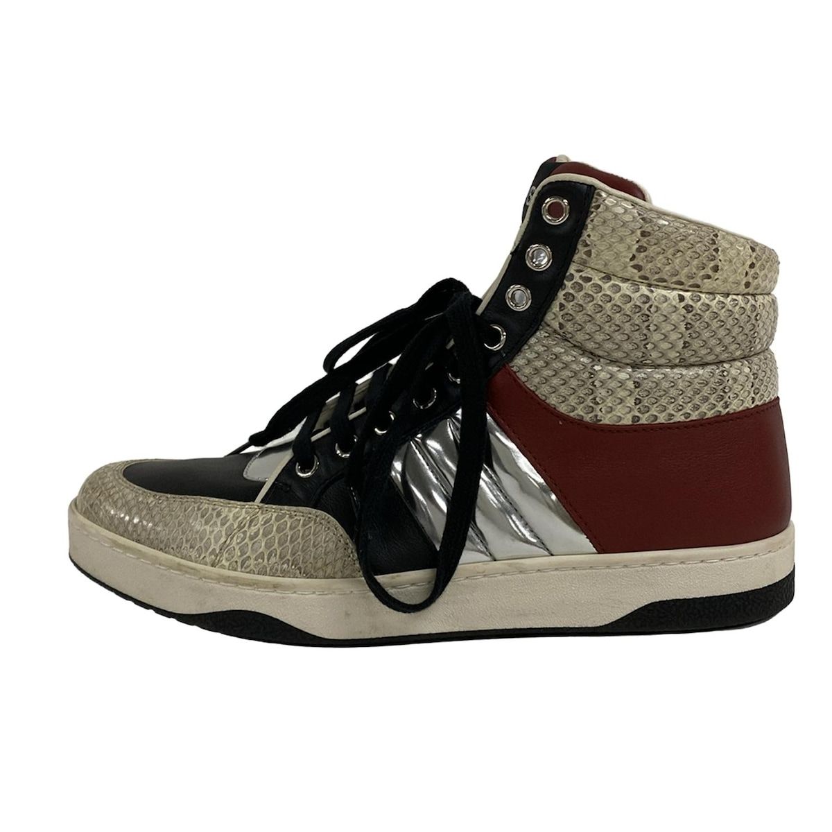 GUCCI(グッチ) スニーカー 6 G メンズ美品 368494 黒×アイボリー