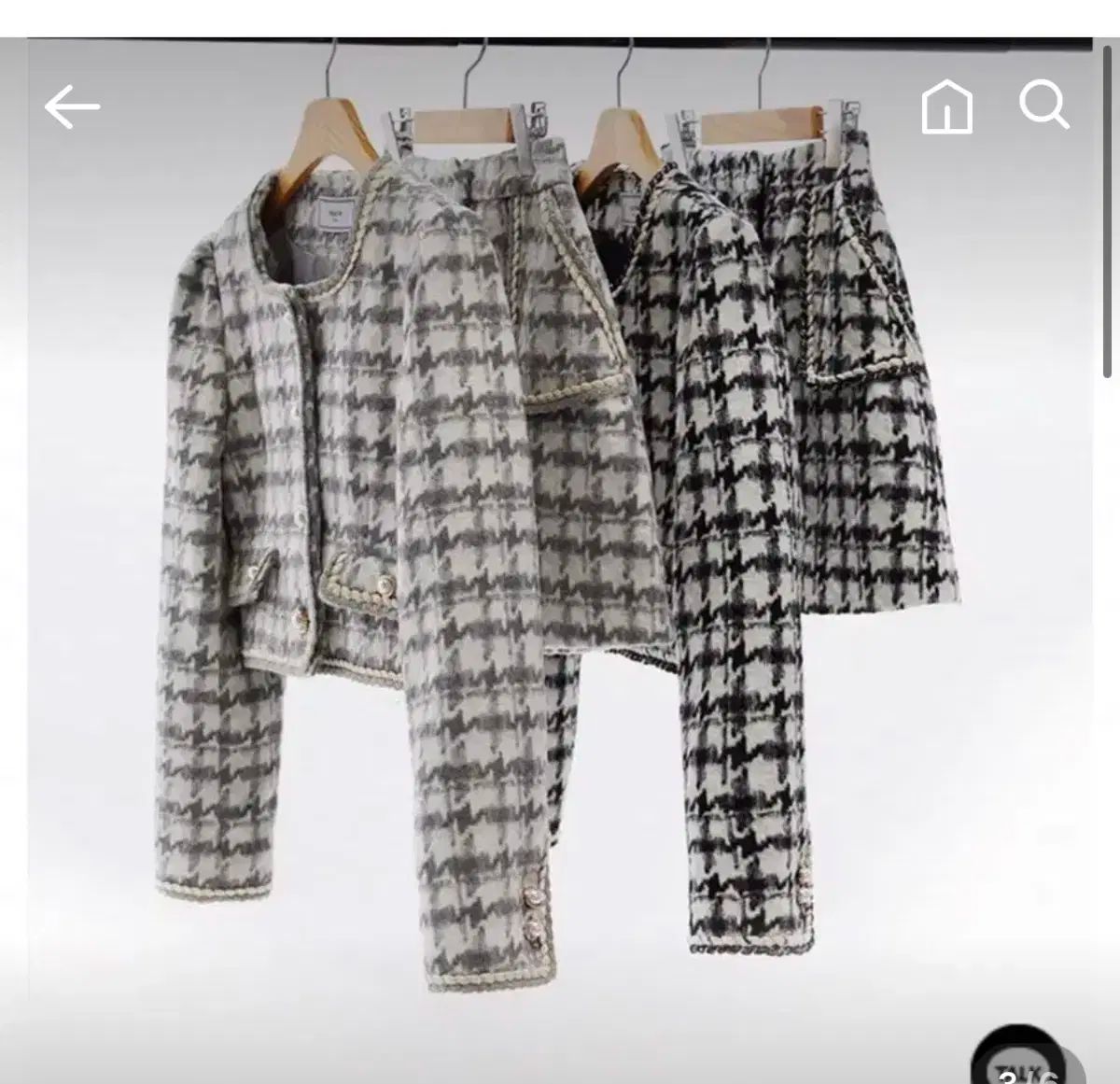 ウェアリングショット 実物写真 O marie market マリマーケット ノーカラー ツイード セットアップ グレー M