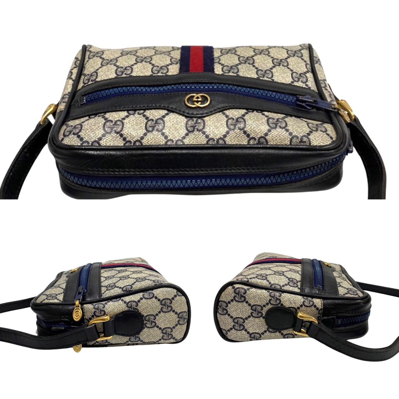 極 美品 GUCCI オールドグッチ グッチ シェリーライン GG ロゴ 柄