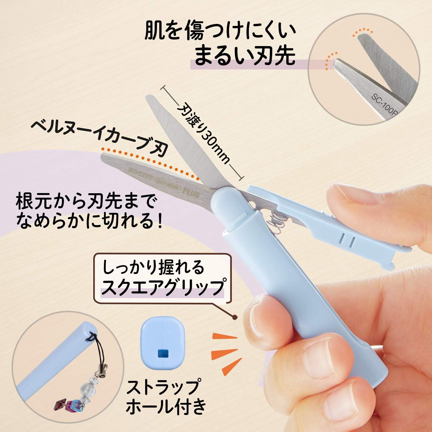  ベタつかない ミニサイズ フッ素コートブルー ポーチサイズ ツイッギー フィットカットカーブ 携帯用 はさみ プラス 水性ペン スタンプ台 はさみ はさみ カッター