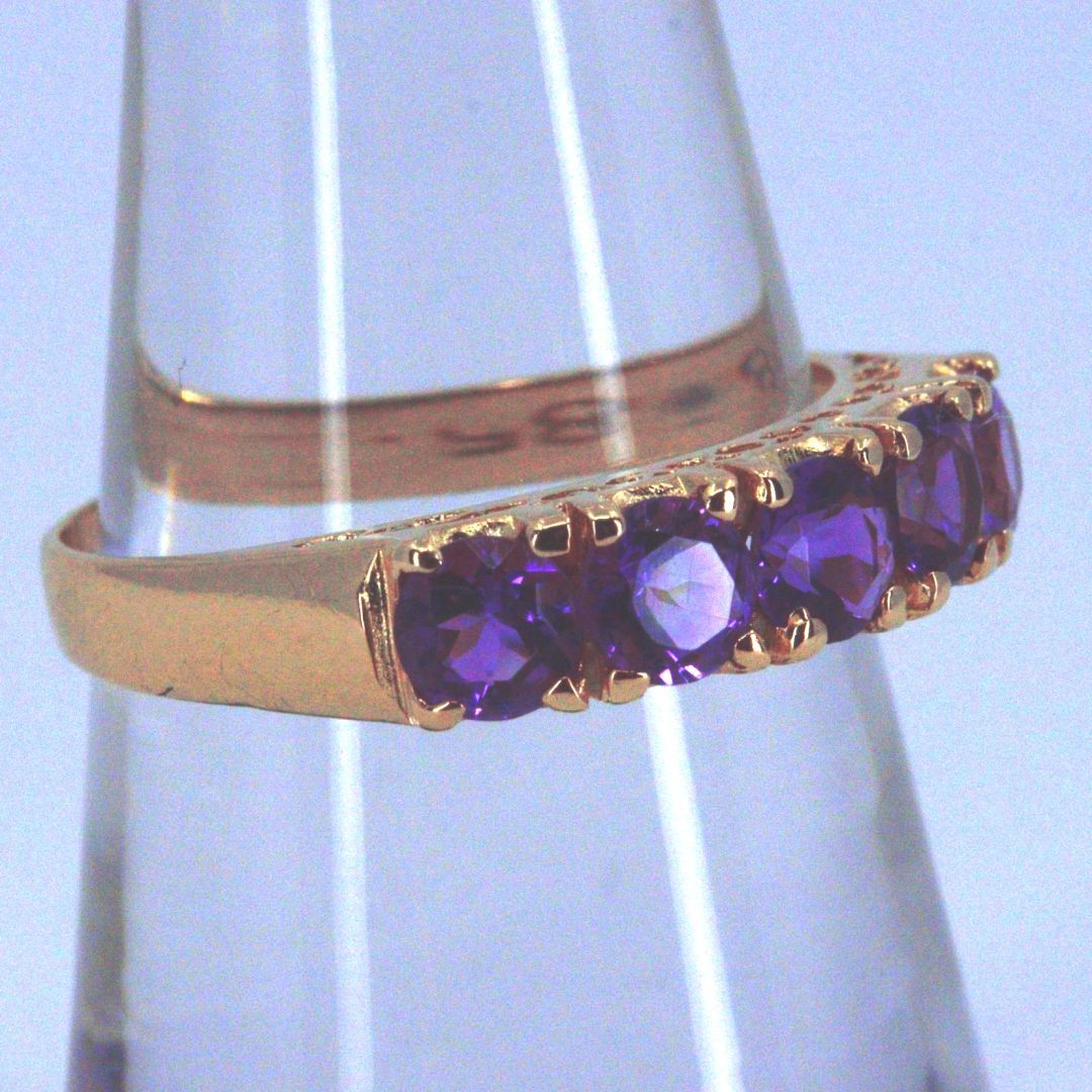 K14 アメジストリング 5石 - メルカリ