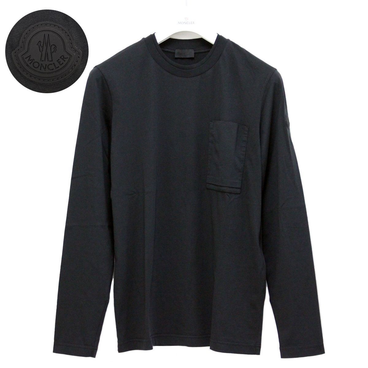50 MONCLER モンクレール 8D00002 89ADY ブラック Tシャツ カットソー 長袖