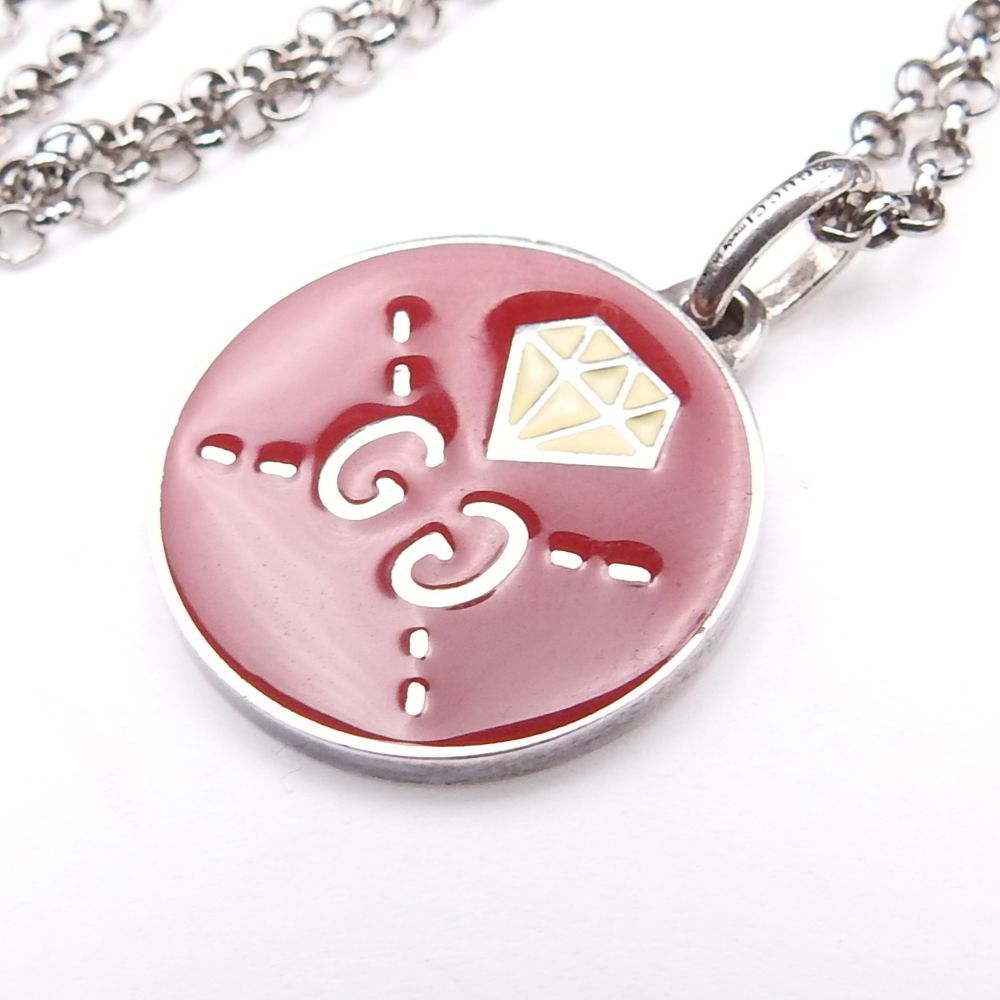 GUCCI グッチ ネックレス GGロゴ ラウンドコインプレート SV925 ダイヤモンドイラスト メンズ レディース 正規品?️AAランク