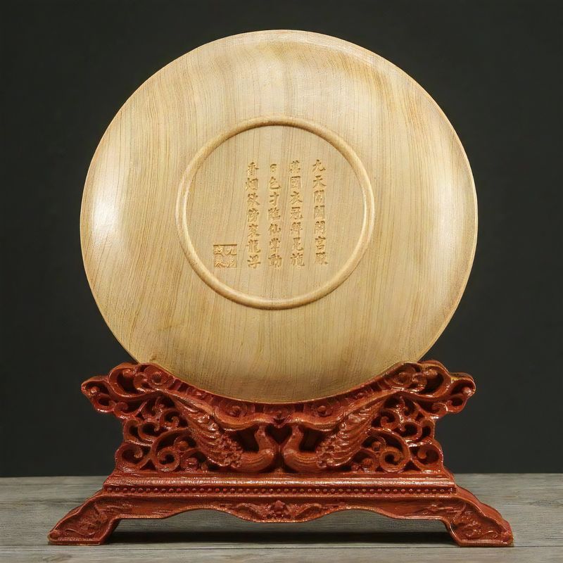 置物 装飾品 オーナメント 彫刻 木彫り ドラゴン 龍 鳳凰 木製