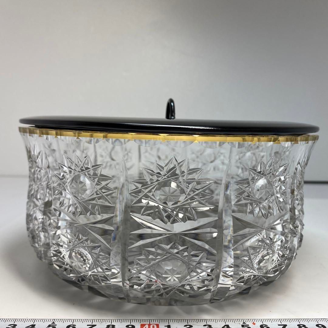 ギヤマン　金彩　水指　共箱　幅約20.5㎝　東な6-0610① ギヤマン 金彩 水指 共箱 幅約20.5㎝ 東な6-0610① - メルカリ