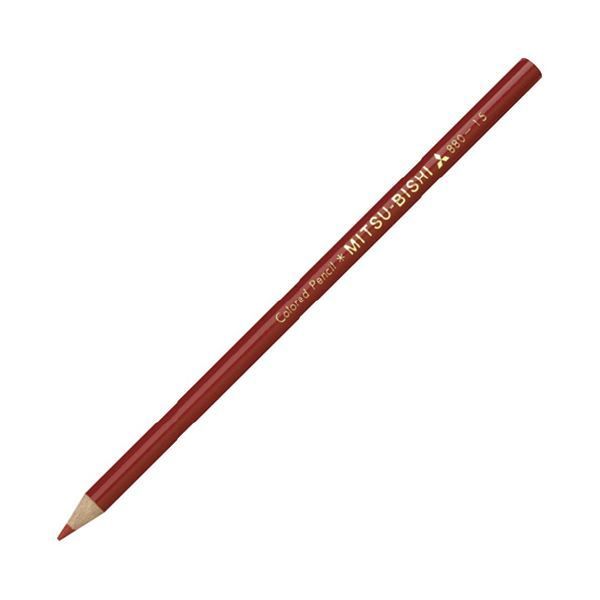 まとめ）三菱鉛筆 色鉛筆 K880.16 朱 (単色12本入）【×10セット