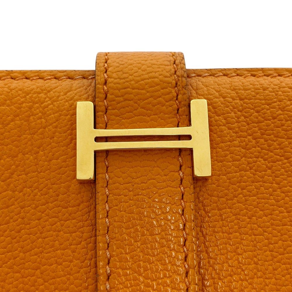 □美品□ エルメス ベアン 長財布 二つ折り 財布 サイフ シェーブル  