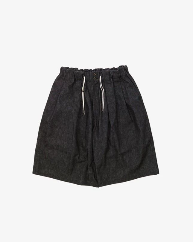 Sillage シアージ circular short pants black denim one wash