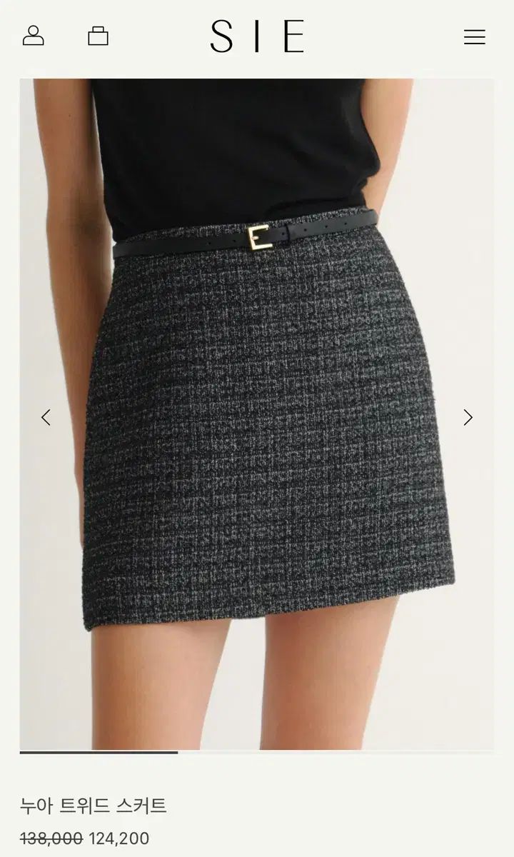シエ SIE ヌア ツイード スカート ブラックミックス xs