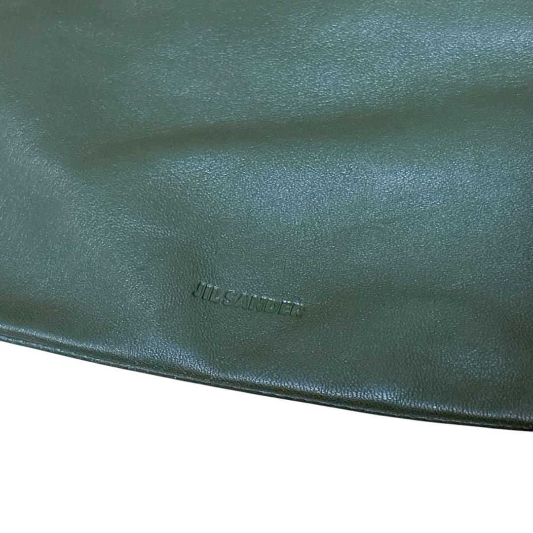 美品 ジルサンダー JIL SANDER レザー 巾着 バッグ ドローストリング 