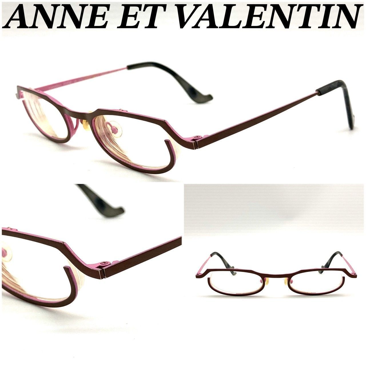 アンバレンタイン 眼鏡 メガネ チタニウム ブラック ピンク 71015
