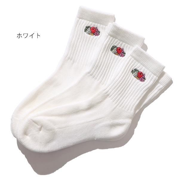 フルーツオブザルーム【FRUIT OF THE LOOM】16309000 フルーツロゴ刺繍クオーターソックス 靴下 23-25cm ショートソックス ハーフソックス ソックス レディース 3色セット