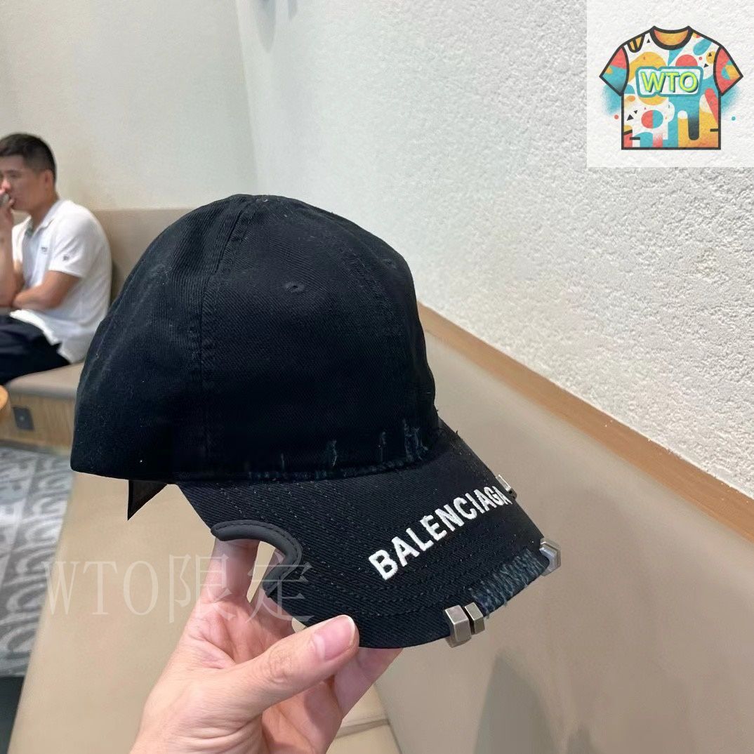 yamamotoさま専用　BALENCIAGA ネイビー ベースボールキャップ 今日WTO】Balenciaga ベースボールキャップ-ZY96 - メルカリ
