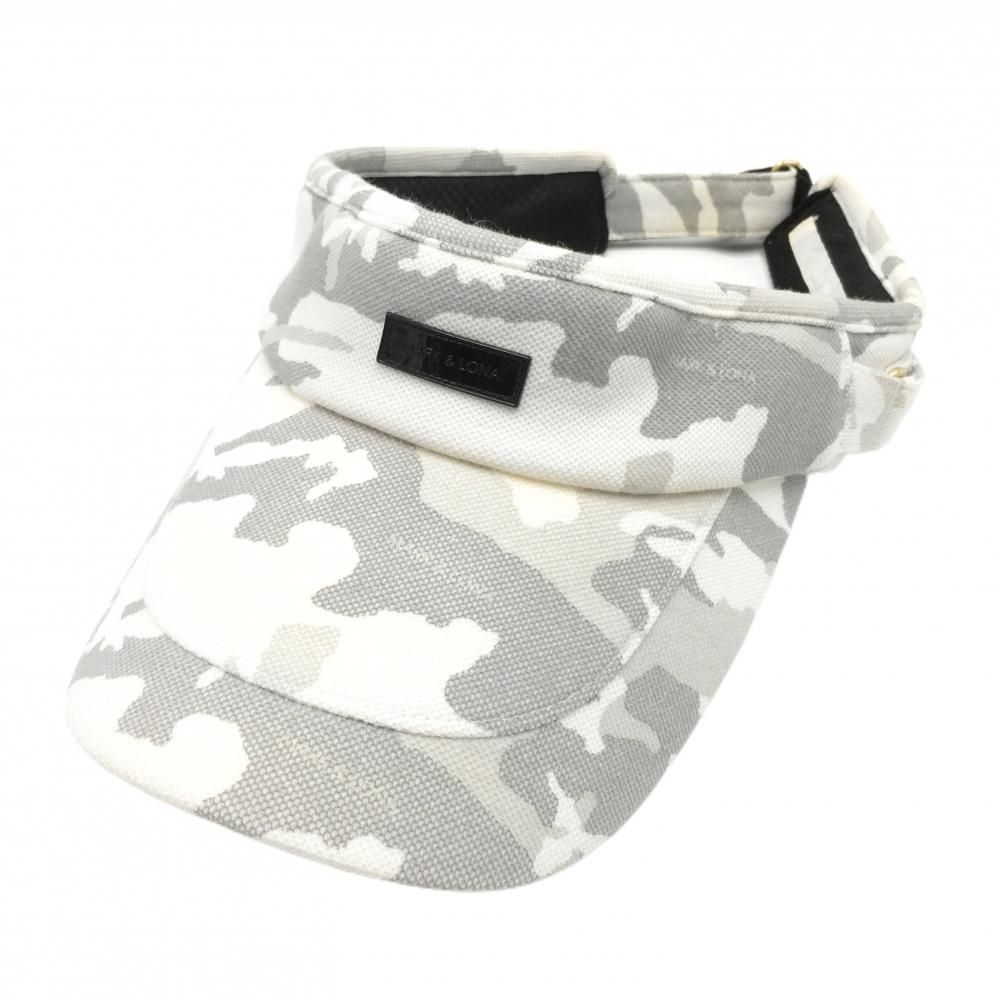 マークアンドロナ サンバイザー 白×グレー 迷彩 カモフラ フリーサイズ