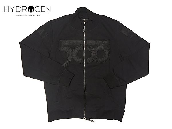 ハイドロゲンXフィアット ジャケット HYDROGEN×FIAT FIAT01 BLACK FIAT 500 FULLZIP SWEATSHIRT 500byHydrogen フィアット コラボ ブラック フルジップアップ トラックジャケット メンズXLサイズ