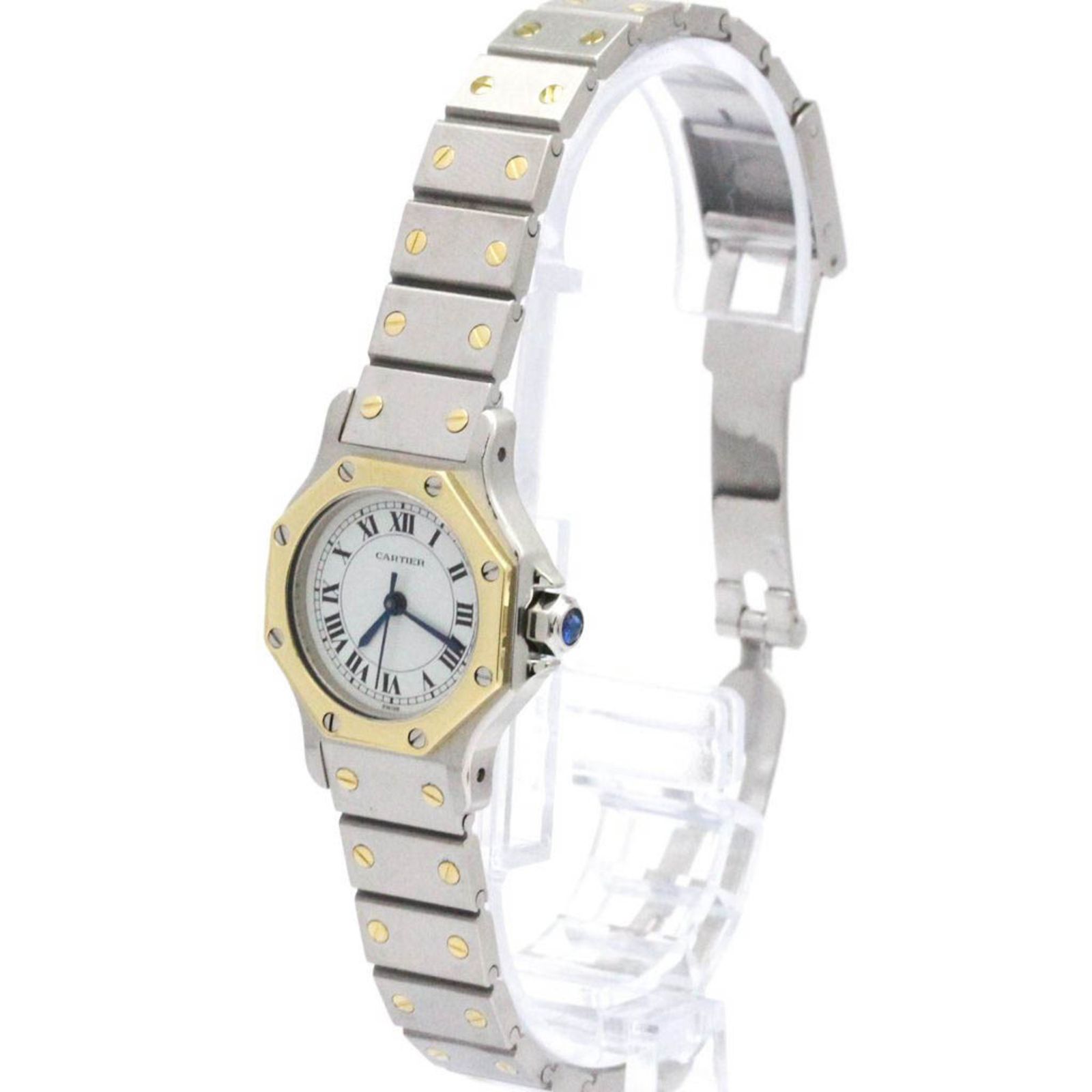 カルティエ CARTIER サントス オクタゴン SM K18 ゴールド ステンレススチール 自動巻き レディース 時計 外装仕上げ済み