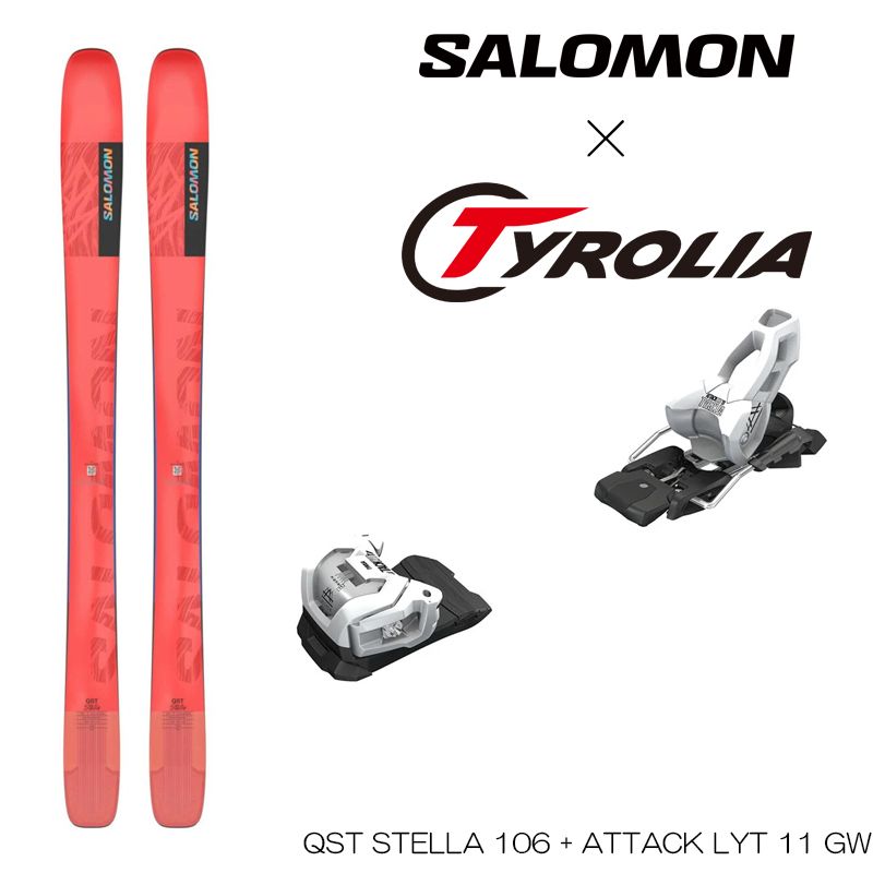 24-25 SALOMON サロモン スキー板 QST STELLA 106 Tyrolia ATTACK 11 LYT GW チロリア アタック ビンディングセット