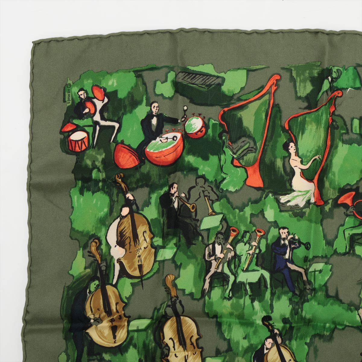 美品 エルメス タグ付 カレ 45 ガヴロッシュ CONCERTO コンチェルト