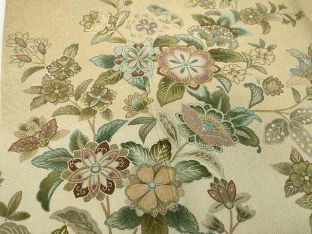 平和屋着物○訪問着 更紗花文 暈し染め 金彩 正絹 逸品 DAAX4730ps