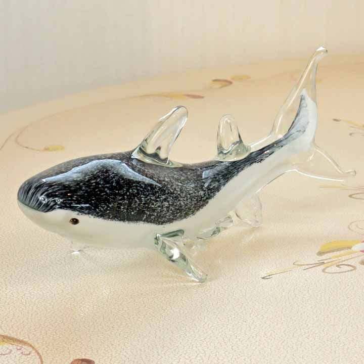 ガラスの置物 サメ シャーク アンティーク オーナメント ガラス雑貨 ...
