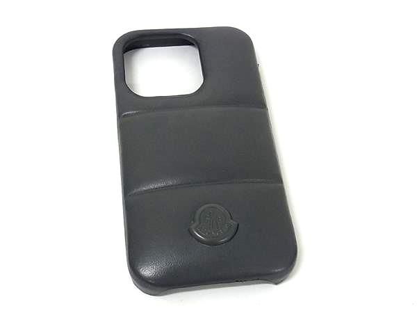 □美品□ MONCLER モンクレール iPhone15 Pro 対応 レザー