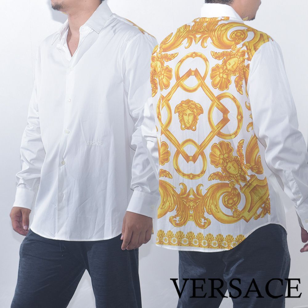 ヴェルサーチ シャツ コットン インフォーマルシャツ バロック ヘリテージ SOLID HERITAGE メンズ ホワイト 柄 1014371 VERSACE