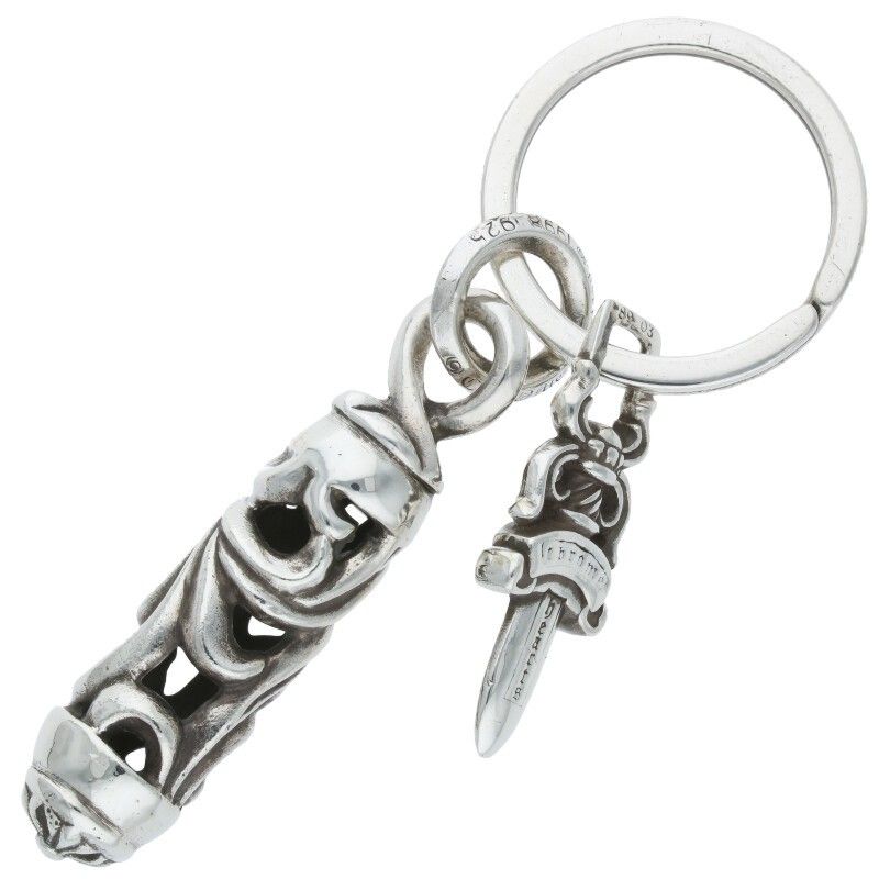 クロムハーツ ROLLER&No5 DGGR/ローラー#5ダガーキーリング シルバー  