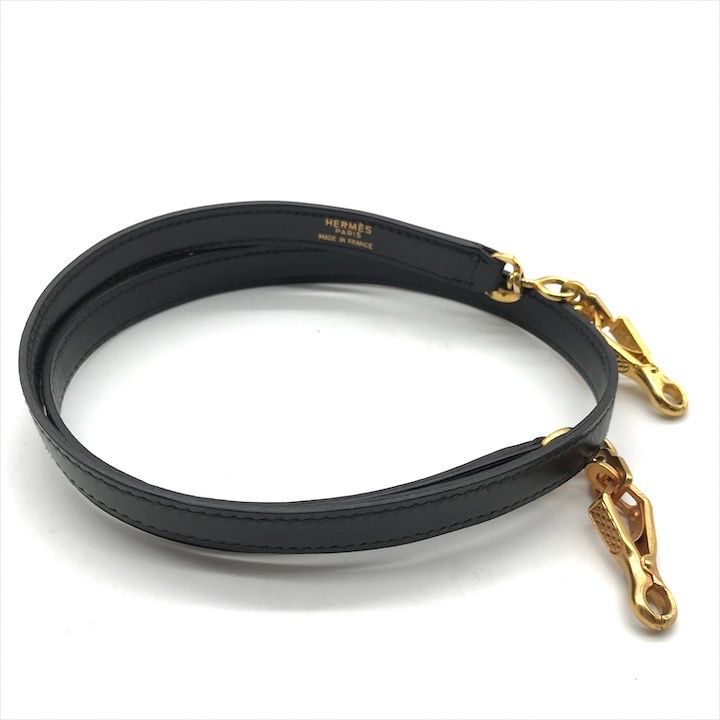 良品 HERMES エルメス ケリー Bカーフ ショルダー バッグ ストラップ マルN刻印 ブラック ゴールド金具 k1248