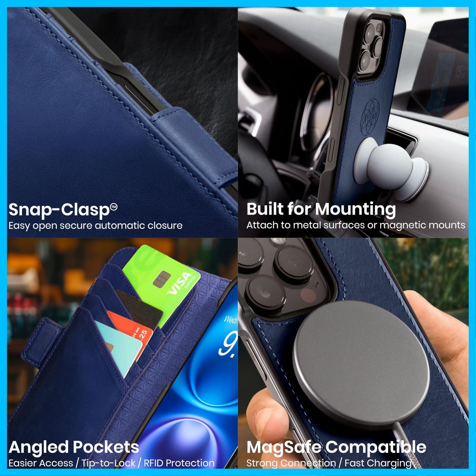  ヴィーガンレザー製 - マグネット着脱式 Max用 耐衝撃 Pro 携帯電話ケース 16 iPhone RFIDカード保護機能 Apple 2通りに使えるフリップスタンド付き 財布型ケース フィボナッチ Fibonacci 2イン1 ロイ その他 文房具 事務用品