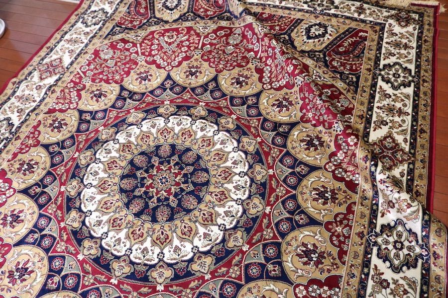 ペルシャ柄絨毯 200×290 新品未使用 6畳 大判ラグ カーペット 訳あり