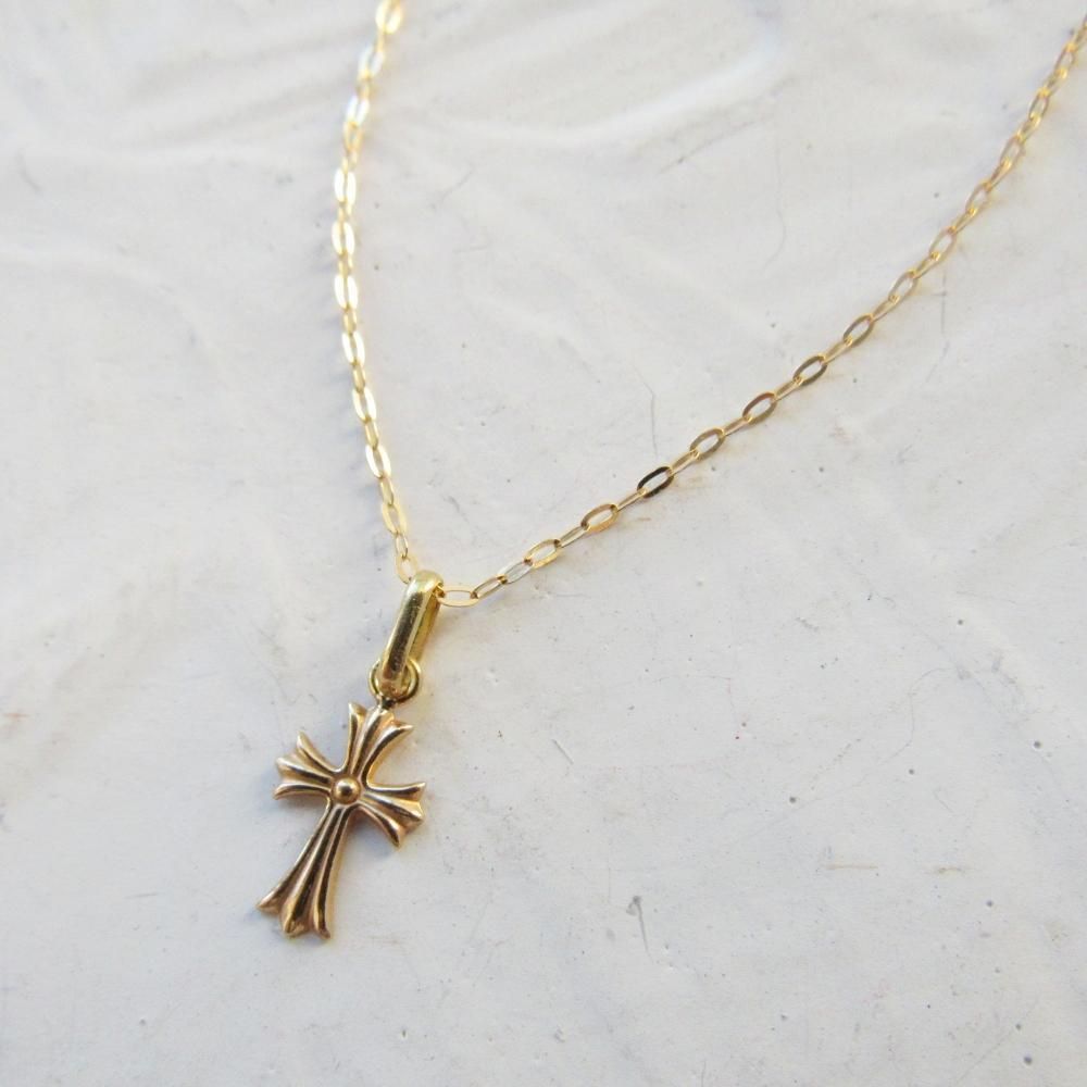 本物 新品 K18 18K クロス ネックレス トップ 刻印 18金 刻印あり