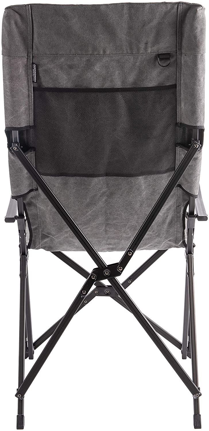 キャンプ ハイバックチェア ハイスタイルチェア 背もたれ 帆布製 グレー