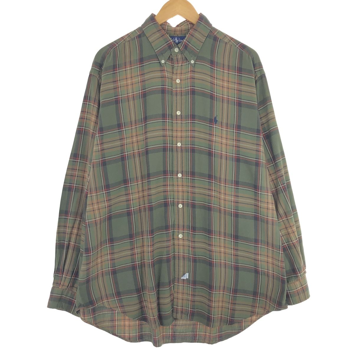 古着 ラルフローレン Ralph Lauren 長袖 ボタンダウンチェックシャツ メンズXL/eaa446239