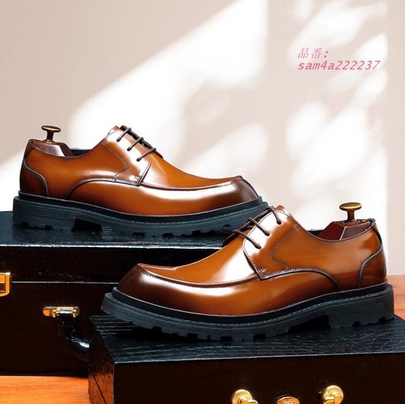 スウェード風レースアップ靴 エナメル ドライビングメンズ ビジネスシューズカジュアル靴 フォーマル 牛革結婚 二次会 am4a222237