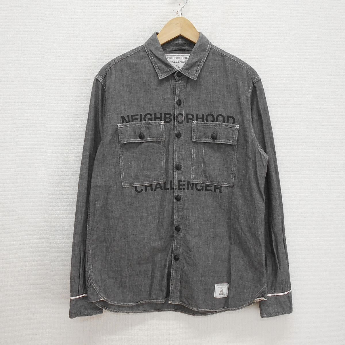 CHALLENGER × NEIGHBORHOOD 長袖 シャンブレー シャツ NEIGHBORHOOD グレー 長袖シャンブレーシャツ