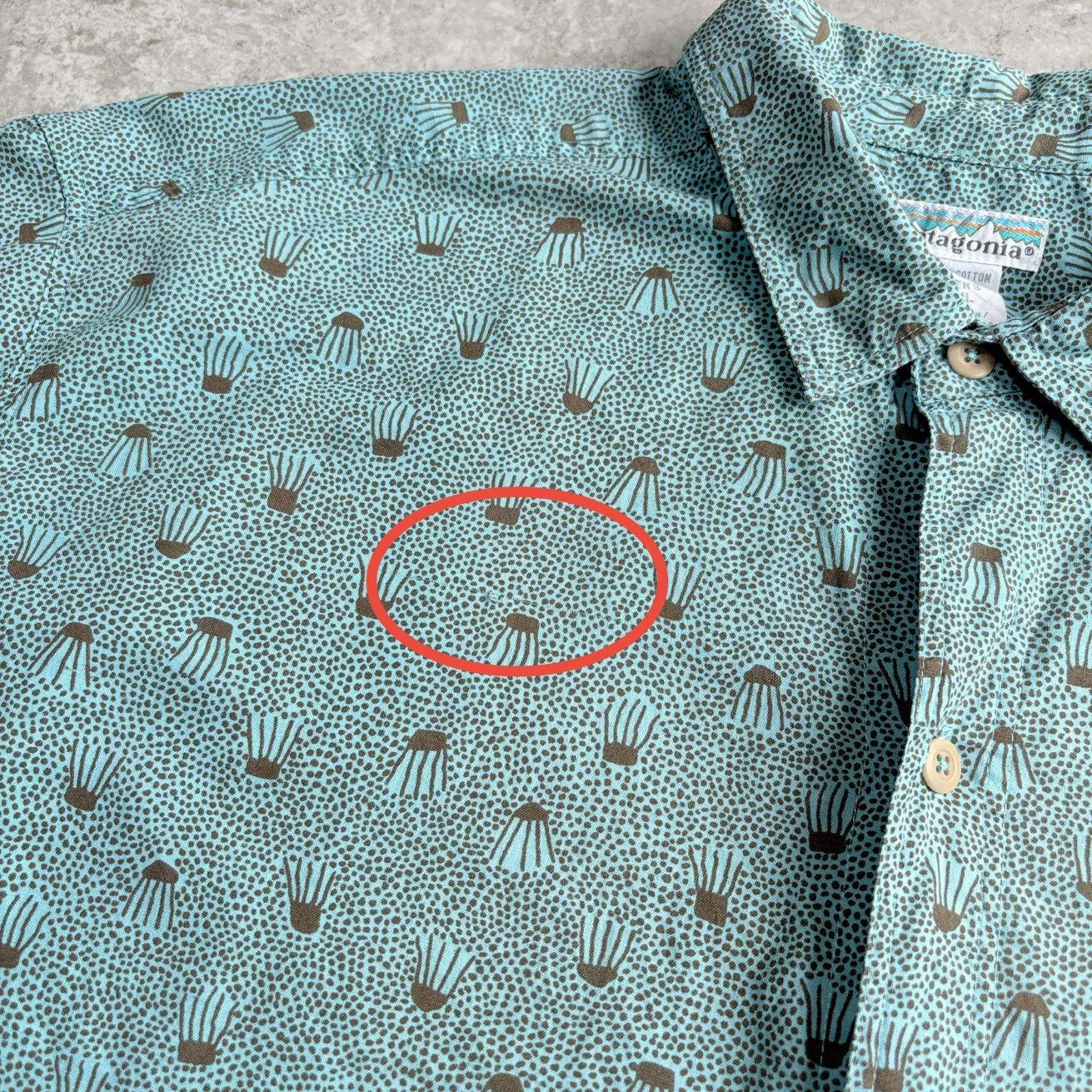 90s 1991年製 patagonia A/Cshirt Cotton Short sleeve shirt 【blue