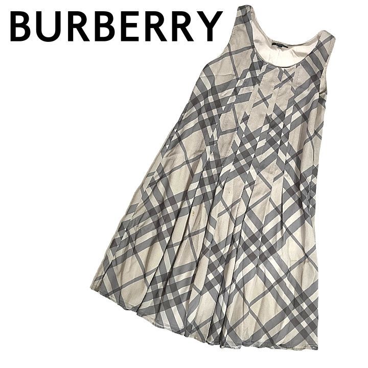 BURBERRY バーバリー ノバチェック プリーツ ワンピース 38 Mサイズ