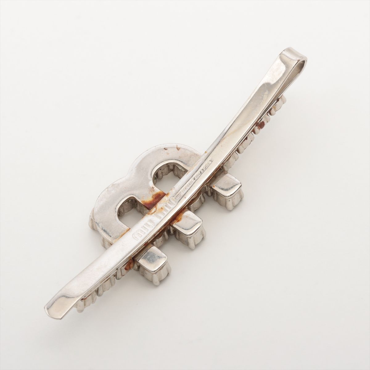 ミュウミュウ Mロゴ クリスタル ラインストーン ビジュー ヘアピン 髪留め ヘア 5JF039 レディース RRE CA25-1