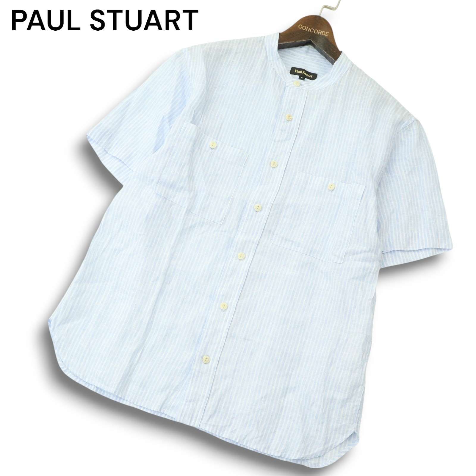 PAUL STUART ポール・スチュアート 春夏 麻 リネン100%☆ 半袖 
