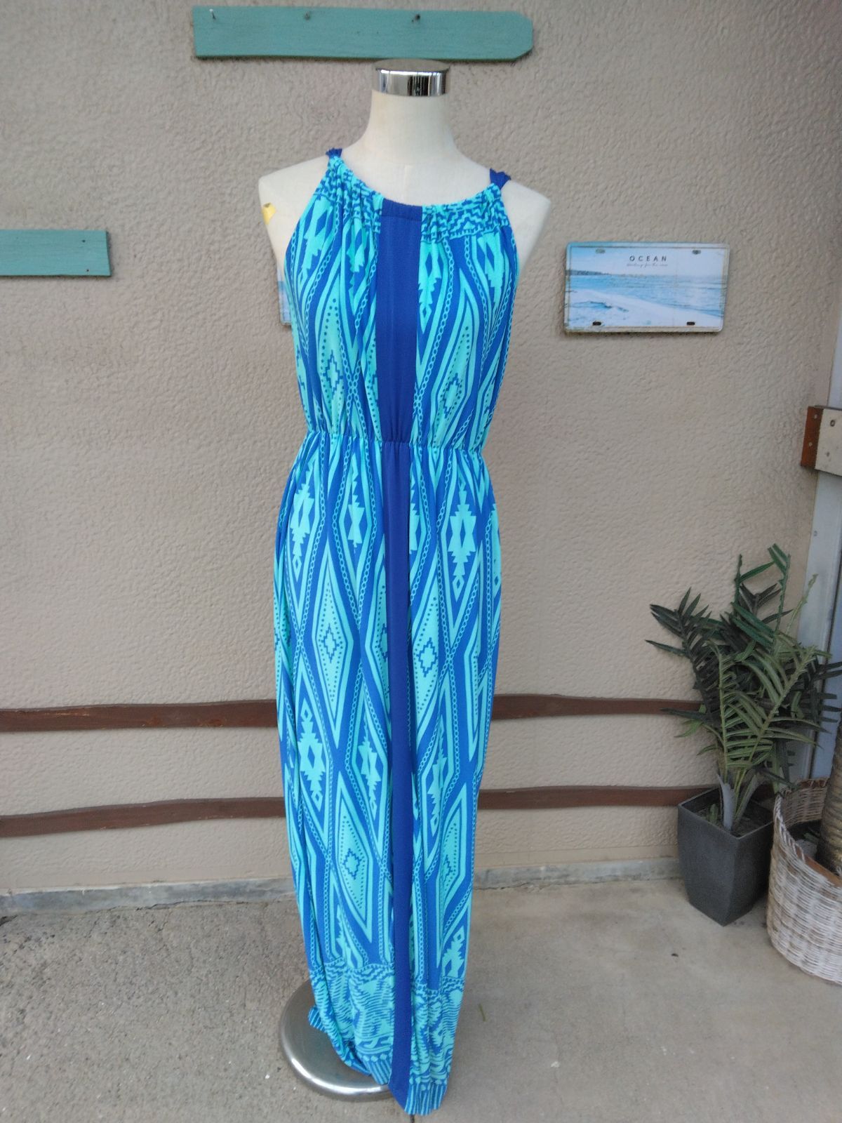 Pukana バックリボンドレス Aブルー